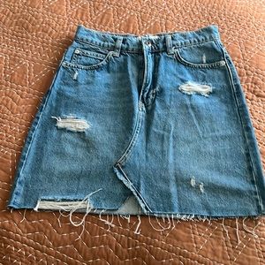 Free people denim mini skirt